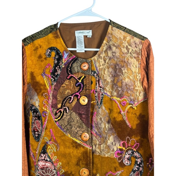 Coldwater Creek Art to Wear Jacket Patchwork Embroidered‎ Unique Statement - Picture 3 of 11